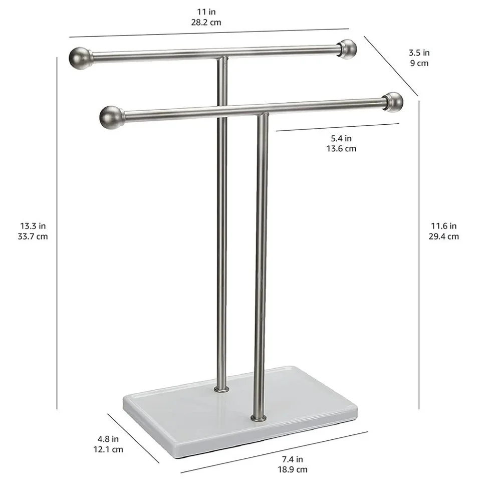AMAZON BASICS Double-T Hand Towel and Accessories Stand 🛁 NEW!!